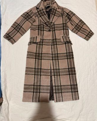 Cappotto lungo a quadri marrone e beige ASOS