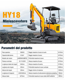 Mini escavatore 18 quintali