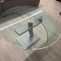 Tavolo rotondo vetro cristallo espandibile design
