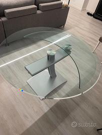 Tavolo rotondo vetro cristallo espandibile design
