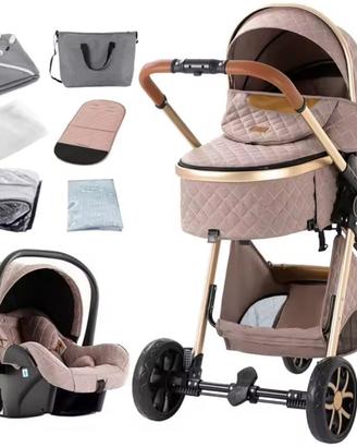 Passeggino Trio 3in1 Nuovo Ovetto Navicella Rosa
