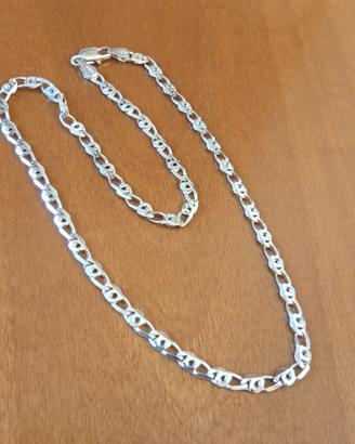 collana argento 925 a maglia marina piatta unisex