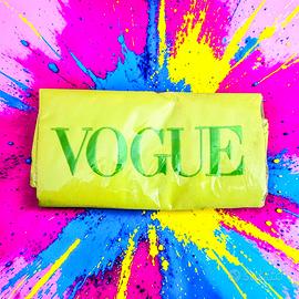Tote bag in tessuto gialla  brandizzata Vogue