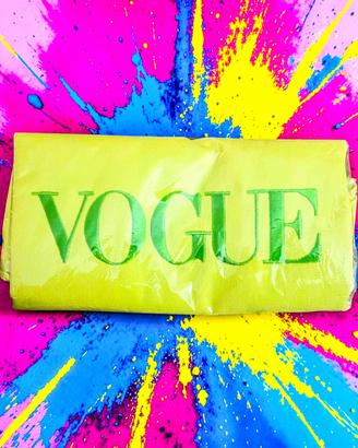 Tote bag in tessuto gialla  brandizzata Vogue
