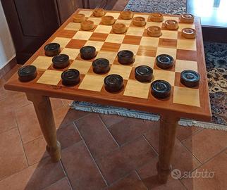 Tavolo scacchiera in legno