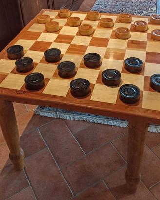 Tavolo scacchiera in legno