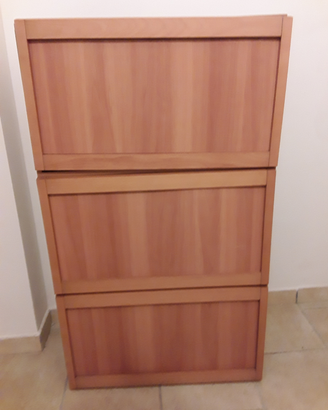 Scarpiera Foppa Pedretti in legno ciliegio. Nuova