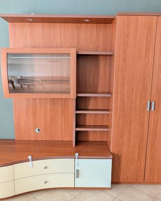 Parete attrezzata salone cliegio Mondo Convenienza