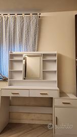 Toeletta da trucco con specchio con led 3 funzion