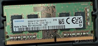 MEMORIA RAM Samsung 4GB DDR4 SODIMM
