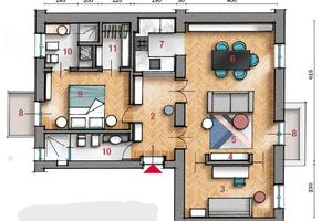 Trilocale ristrutturato con finiture moderne