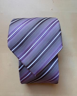 Cravatta regimental Roccobarocco, 100% seta. Viola