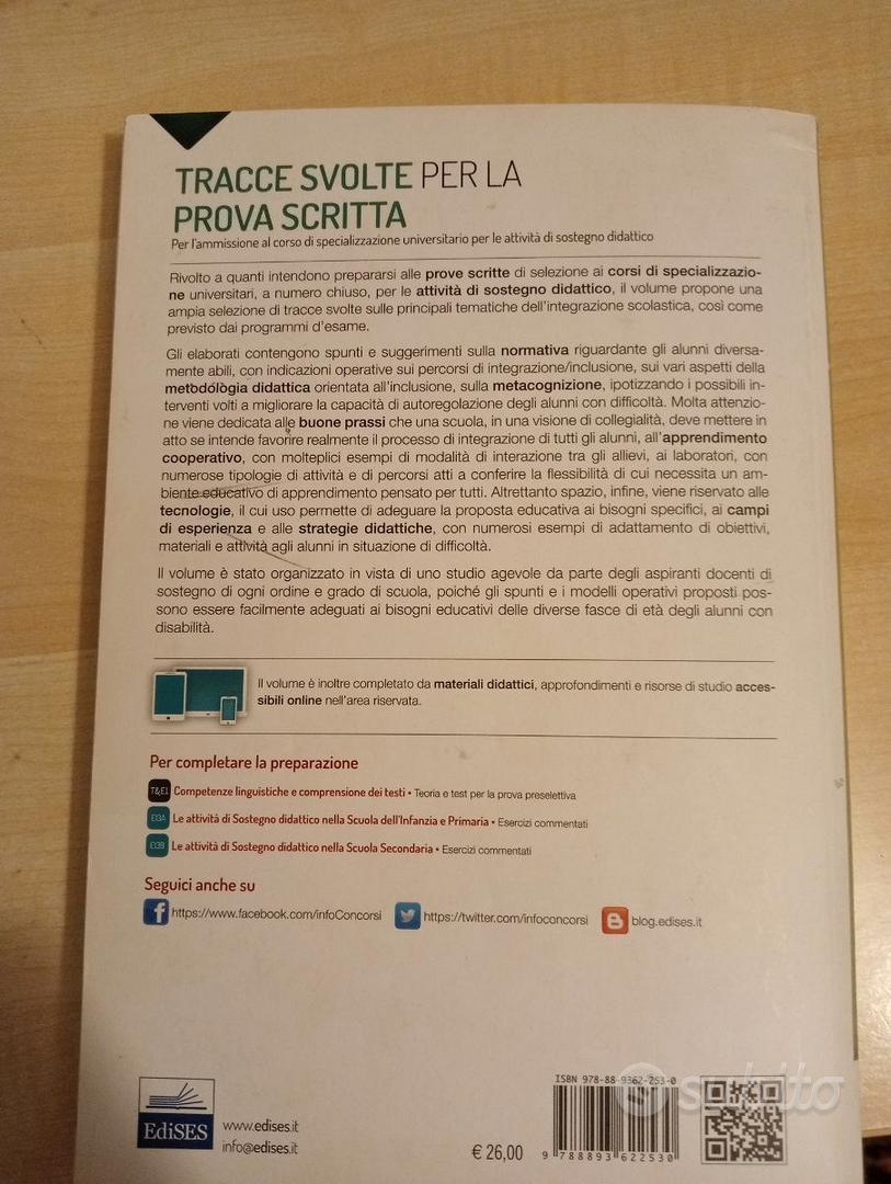 Edises Concorso a cattedra Test commentati per il Sostegno didattico nella  scuola dell'Infanzia e Primaria