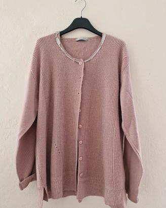 Cardigan FACIT rosa antico - Made in I