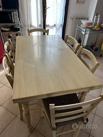 Tavolo shabby chic + 6 sedie
