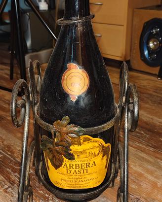 barbera D'Asti 1987 con custodia in ferro battuto 