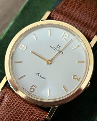 Orologio Vintage MONDIA Mistral Quarzo Placcato Or