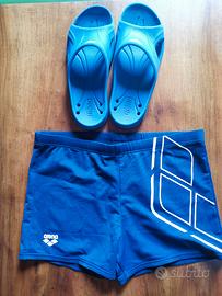 SET bimbo ARENA costume nuoto e ciabatte tg 10anni