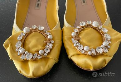 Barteine Miu Miu in seta con cristslli