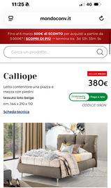 letto a una piazza e mezzo come nuovo