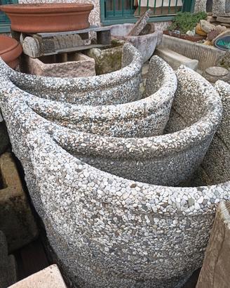 giro piante in cemento e graniglia di marmo 