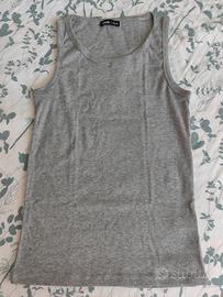 Canottiera grigia in cotone pesante