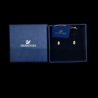 Swarovski orecchini a bottone in argento rodiato 