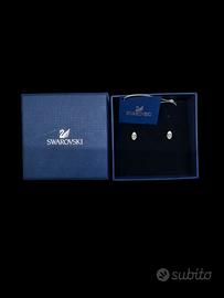 Swarovski orecchini a bottone in argento rodiato 