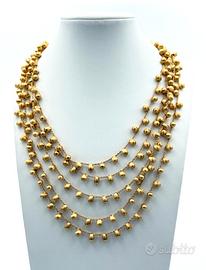 Collana Bicego in Oro Giallo 18 Carati a 5 File