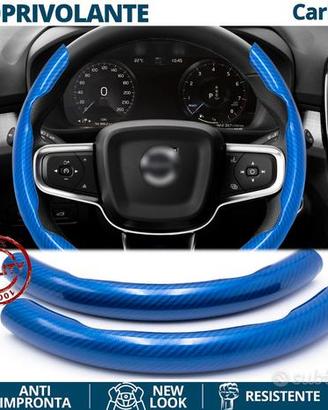 COPRIVOLANTE per VOLVO Effetto FIBRA CARBONIO Blu