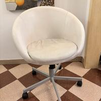 Sedia ufficio Ikea bianca in pelle