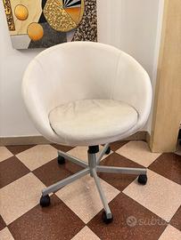 Sedia ufficio Ikea bianca in pelle