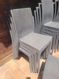 sedie plastica nero antracite