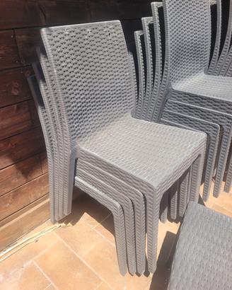 sedie plastica nero antracite