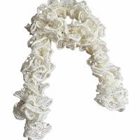 Sciarpa Volant Pizzo Lavorato a Mano Effetto Balze