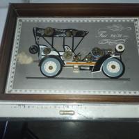 FIAT 24732 CV AUTO EPOCA DIORAMA IN CORNICE LEGNO