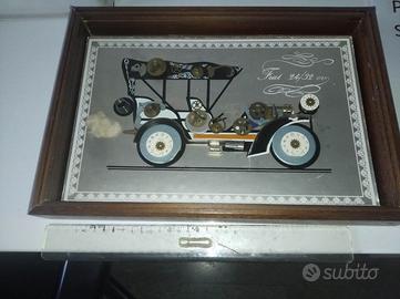 FIAT 24732 CV AUTO EPOCA DIORAMA IN CORNICE LEGNO