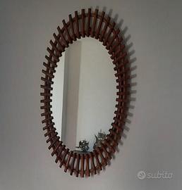 Specchio in Bamboo anni 60 design 