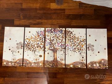 Quadro stampa Gustav Klimt 100x40 cm 5 Pezzi