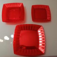 Set 12 piatti riutilizzabili rosso