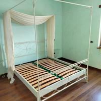 Letto a baldacchino Cantori in ferro battuto+ rete
