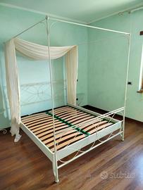 Letto a baldacchino Cantori in ferro battuto+ rete