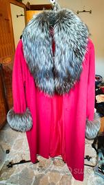 cappotto vintage in pura lana rosso