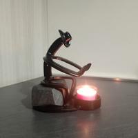 cowboy porta candela  con ferri di cavallo