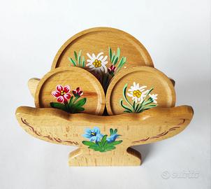 Set rustico di sottobicchieri in legno