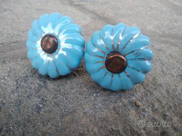 Coppia vecchi pomelli in ceramica anni 50