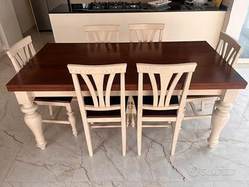 Tavolo da pranzo + 6 sedie sabatini made in italy