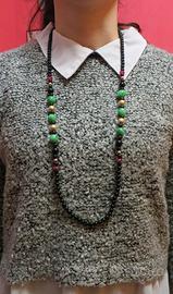 Collana onice quarzite giada tormalina argento