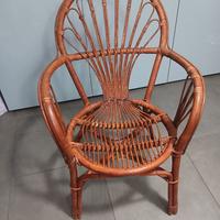 Poltrona Sedia in Midollino Rattan Vimini Bamboo A