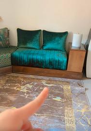 Tappeto moderno elegante beige e oro